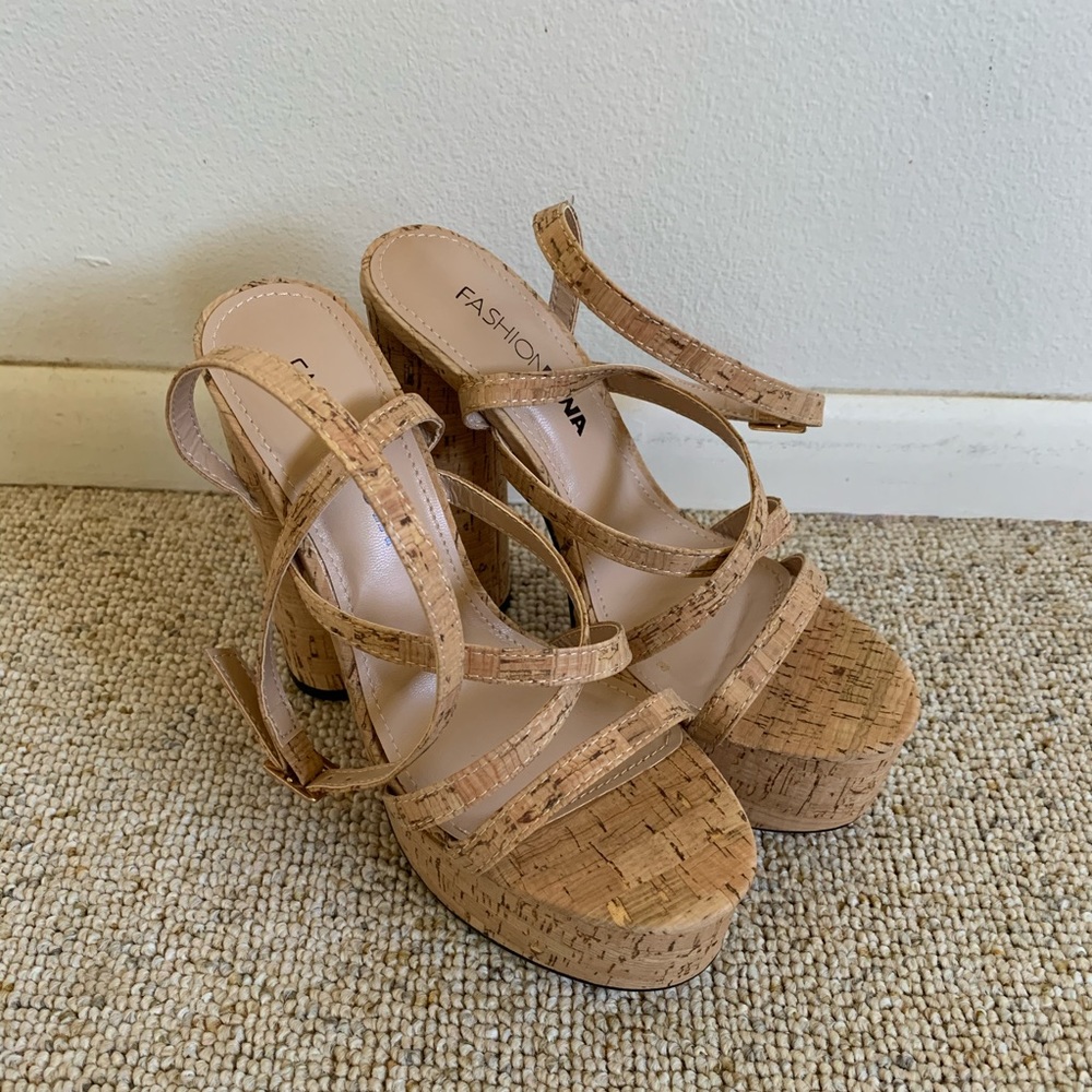 Fashion nova cork heels